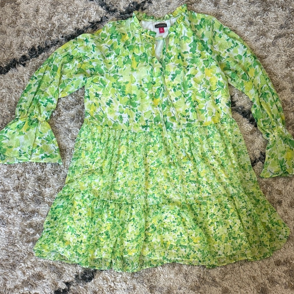 Vince Camuto Lime and Chartreuse Floral Dress